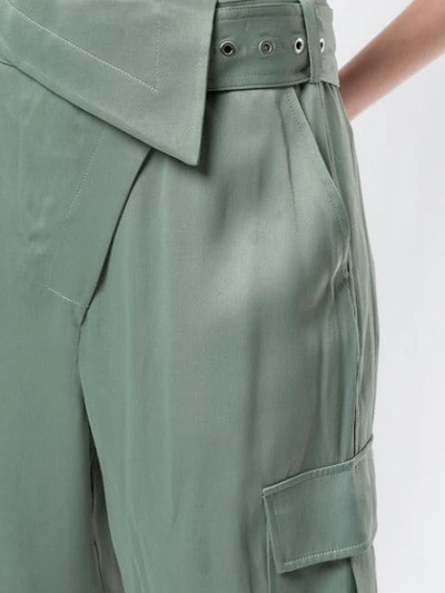 Shop 3.1 Phillip Lim / フィリップ リム Satin Foldover Waist Trousers In Sage
