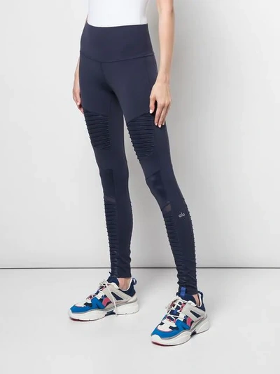 Shop Alo Yoga Classic Performance Leggings In Blue