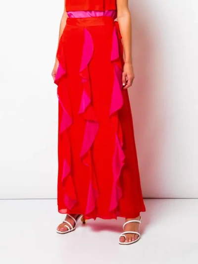 Shop Diane Von Furstenberg Ruffle Maxi Skirt In Pink