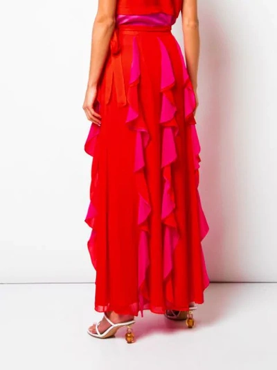 Shop Diane Von Furstenberg Ruffle Maxi Skirt In Pink