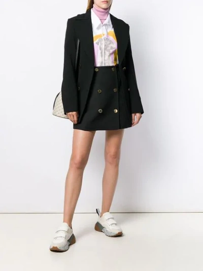 Shop Stella Mccartney Double-breasted Belted Coat In Black