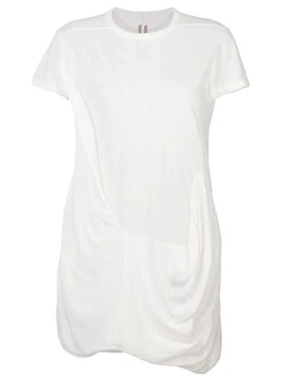 Shop Rick Owens Drkshdw Gathered Semi Sheer T-shirt In White
