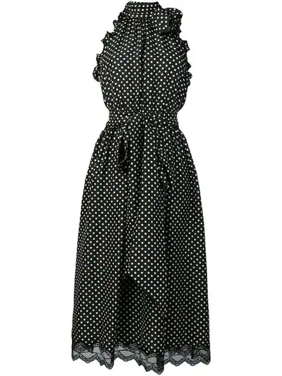 Shop Marc Jacobs Dot Print Midi Dress In Black