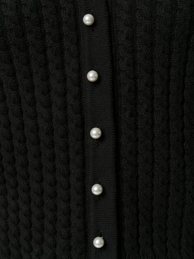 Shop Alessandra Rich Rope Knit Cardigan In Black