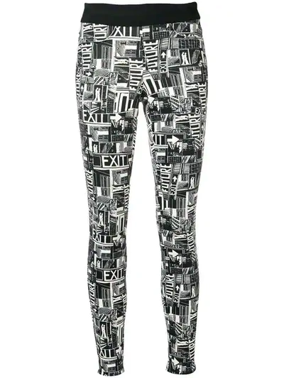 Shop Cambio Graphic Print Trousers In Black