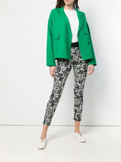 Shop Cambio Graphic Print Trousers In Black
