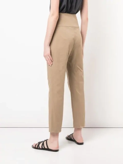 Shop Brunello Cucinelli Belted Straight Trousers In C7302 Twine