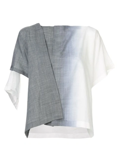 Shop 132 5. Issey Miyake Gradient Asymmetric Top - Grey