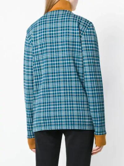 Shop Calvin Klein 205w39nyc Zip Up Tartan Jumper In Blue