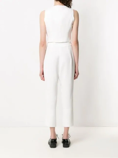 Shop Gloria Coelho Pleated Jumpsuit In Neutrals