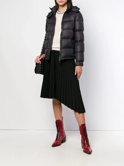 Shop Valentino Down Feather Filled Puff Jacket In Black