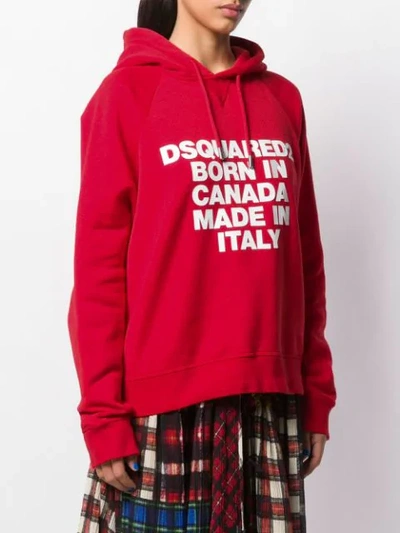 Shop Dsquared2 Born In Canada Hoodie In Red