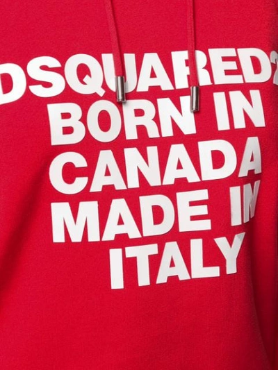 Shop Dsquared2 Born In Canada Hoodie In Red