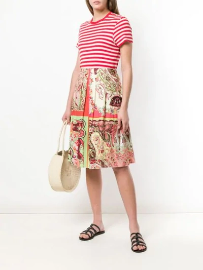 Shop Etro Paisley Print Midi Skirt In Red