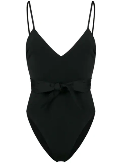 Shop Mara Hoffman Bow Detail Swimsuit In Black