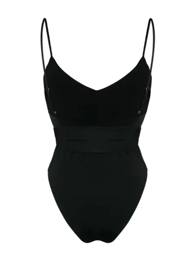 Shop Mara Hoffman Bow Detail Swimsuit In Black