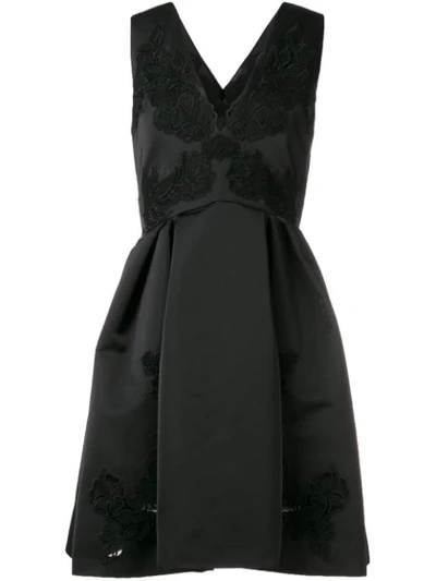 ZUHAIR MURAD EMBROIDERED FLARED DRESS - 黑色