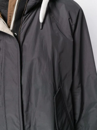 Shop Brunello Cucinelli Hooded Lightweight Jacket In Grey
