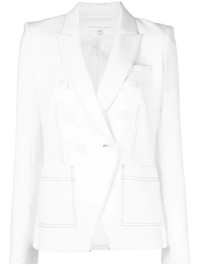 Shop Veronica Beard Doppelreihiger Blazer - Weiss In White