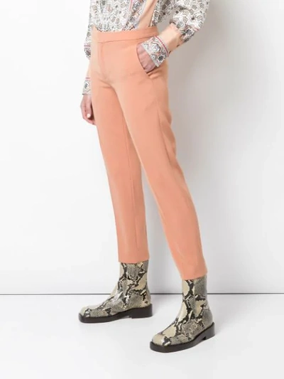 Shop Chloé Slim-fit Trousers In Brown