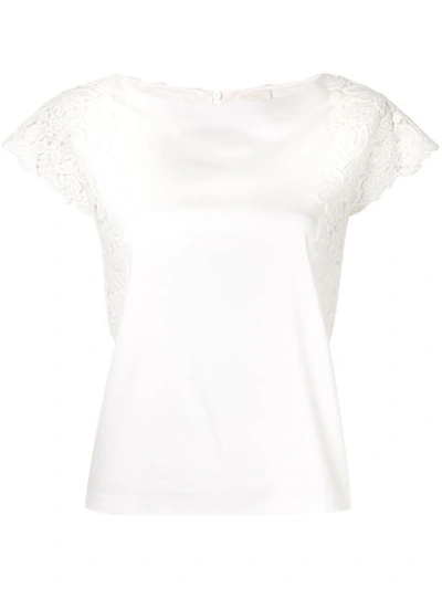 Shop Ballsey Crochet Sleeve T In White