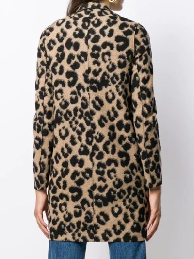 Shop Blanca Leopard Print Coat - Brown