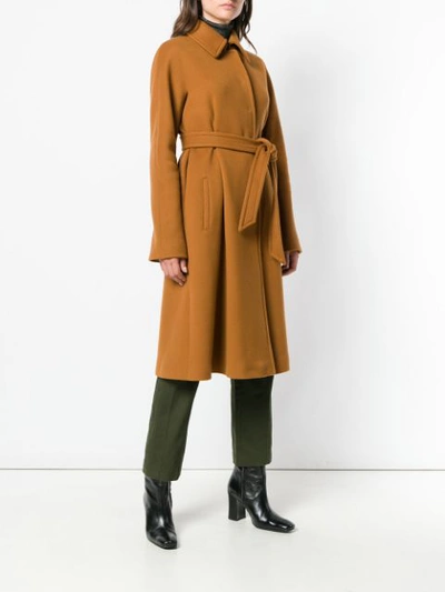 Shop Alberta Ferretti Single Breasted Coat In Brown
