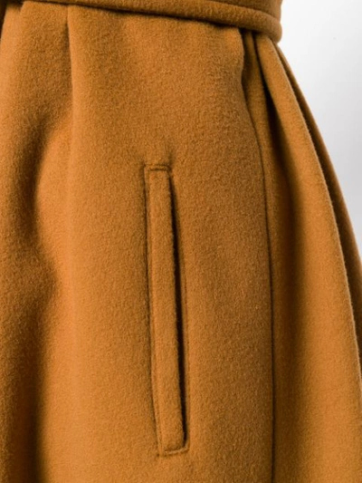 Shop Alberta Ferretti Single Breasted Coat In Brown