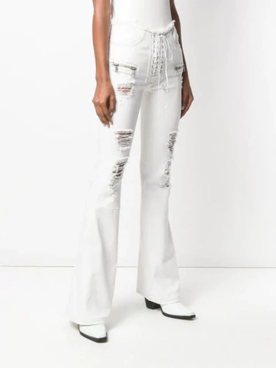 Shop Ben Taverniti Unravel Project Distressed Boot-cut Jeans In White