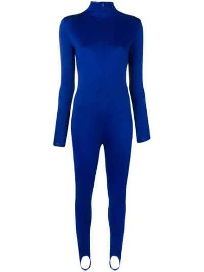 Shop Atu Body Couture Stirrup Ankle Jumpsuit In Blue