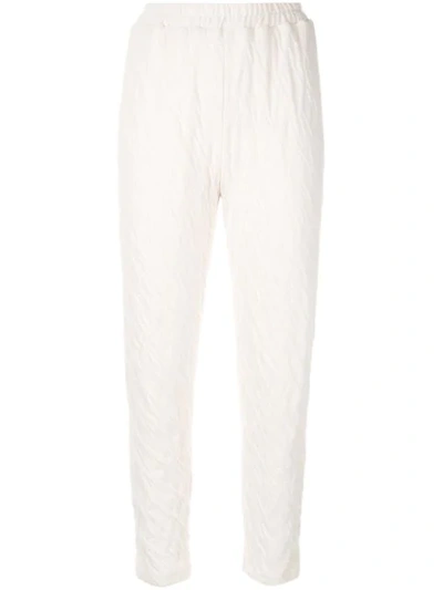 Shop Mansur Gavriel Crease Effect Trousers In White