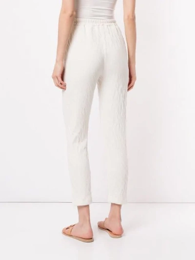 Shop Mansur Gavriel Crease Effect Trousers In White