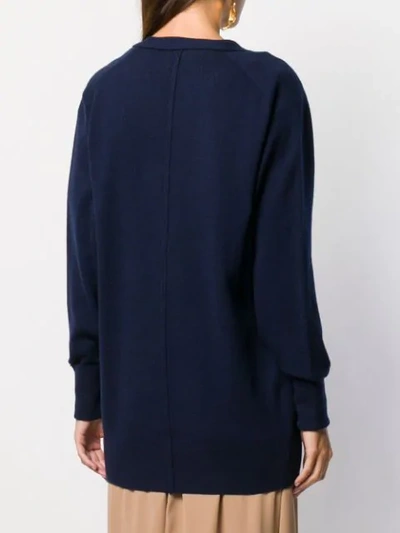 Shop Chloé Longline Cardigan In Blue