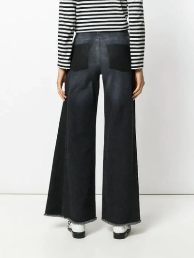 Shop Andrea Ya'aqov Raw Hem Wide-leg Jeans In Grey