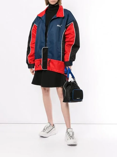 Shop Ader Error Colour Block Oversized Sports Jacket In Blue