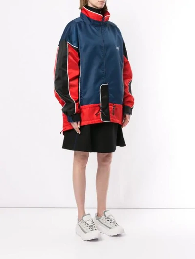 Shop Ader Error Colour Block Oversized Sports Jacket In Blue