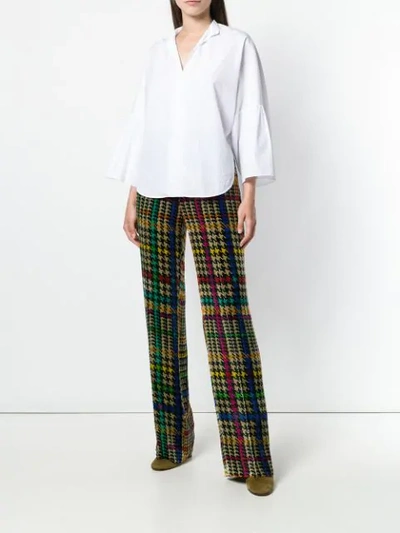 Shop Etro Printed Flared Trousers In Neutrals