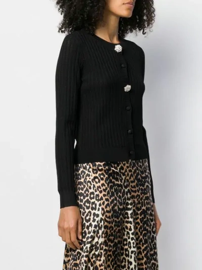 Shop Pinko Embellished Button Cardigan In Black