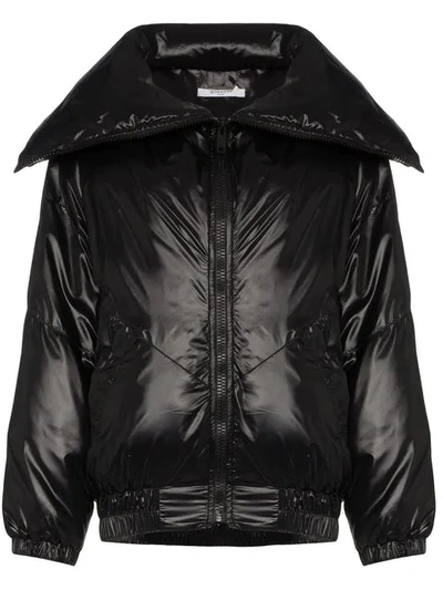 Shop Givenchy Logo Varnished Bomber Jacket In Black