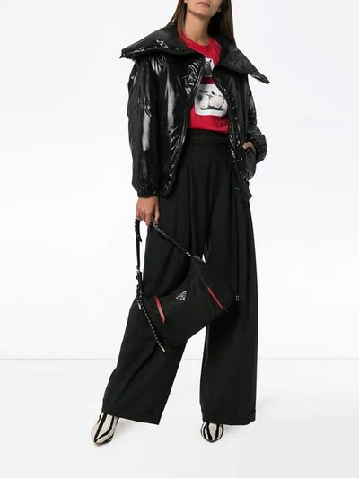 Shop Givenchy Logo Varnished Bomber Jacket In Black