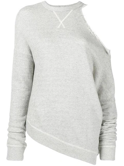 Shop R13 Cut-out Shoulder Sweatshirt In Grey