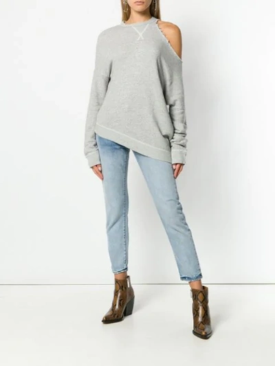 Shop R13 Cut-out Shoulder Sweatshirt In Grey