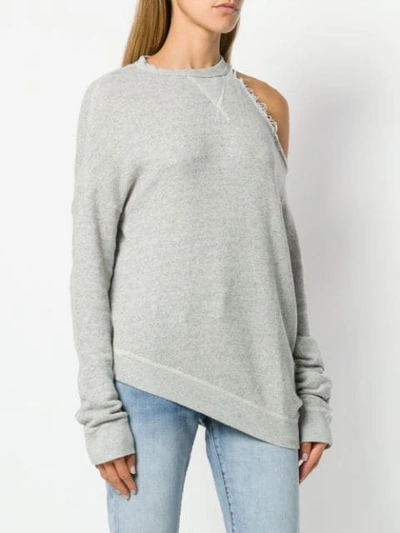 Shop R13 Cut-out Shoulder Sweatshirt In Grey