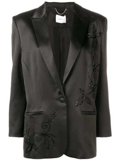 Shop Magda Butrym Embroidered Blazer In Black