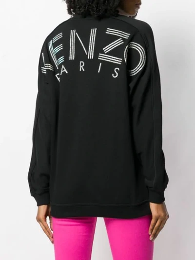 Shop Kenzo Sweatshirt Mit V-ausschnitt In Black