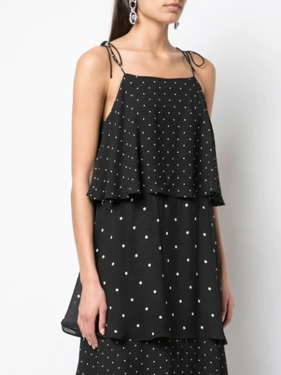 Shop Anine Bing Polka Dot Tiered Dress In Black