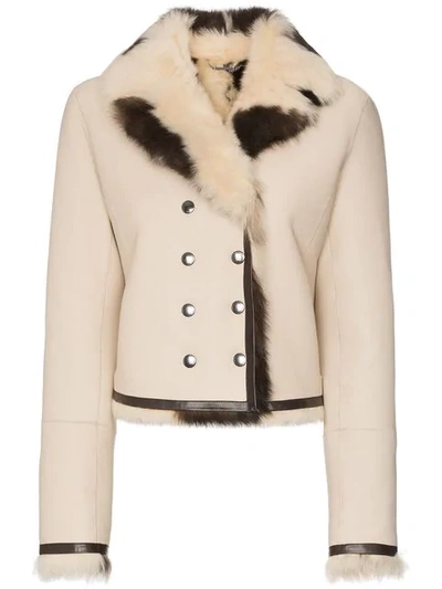 Chloé Reversible Cropped Shearling Jacket In 117 Vanilla Ice | ModeSens