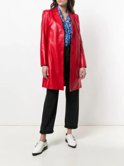 Shop Sylvie Schimmel Buttoned Up Coat - Red