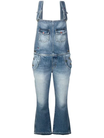 Shop Alanui Classic Denim Overalls In Blue