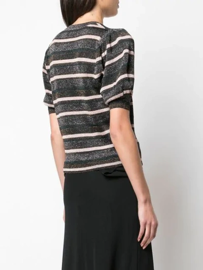 Shop Ulla Johnson Striped Knit Top In Black